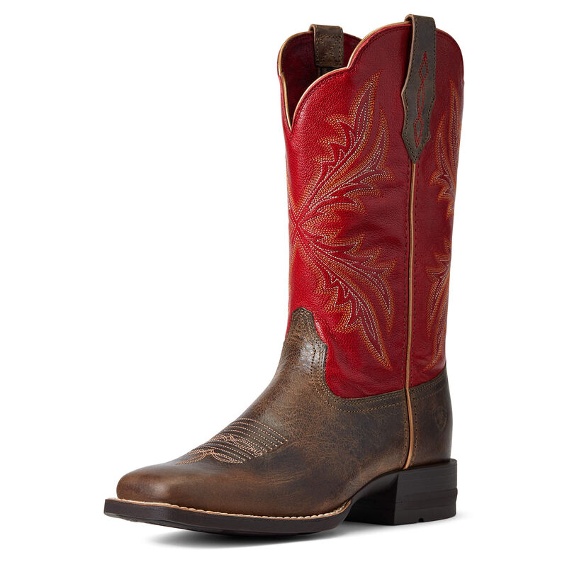 Botas Vaqueras Ariat West Bound Marrones Oscuro/Rojas Mujer - Chile 720-OCTVGH